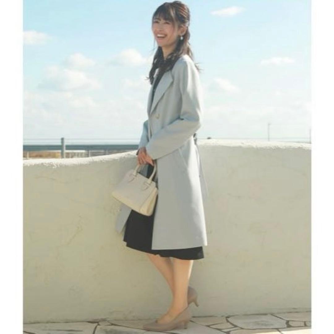 anySiS ノーブルライトテロンチコート 春コート 羽織り ブルーグレー L