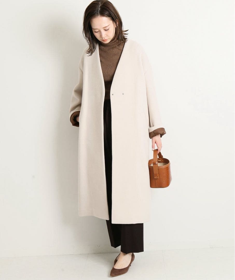 ☆極美品☆ イエナ 定価48,400円 MANTECOノーカラーコート 34