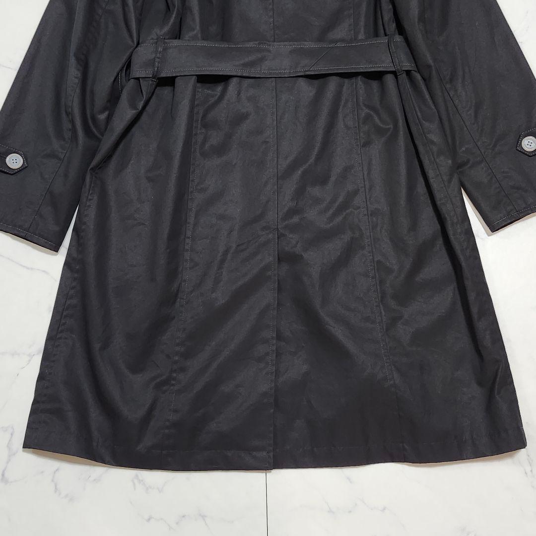 バーバリーロンドン　スプリングコート　ジップアップ　ベルト　Aライン　ブラック