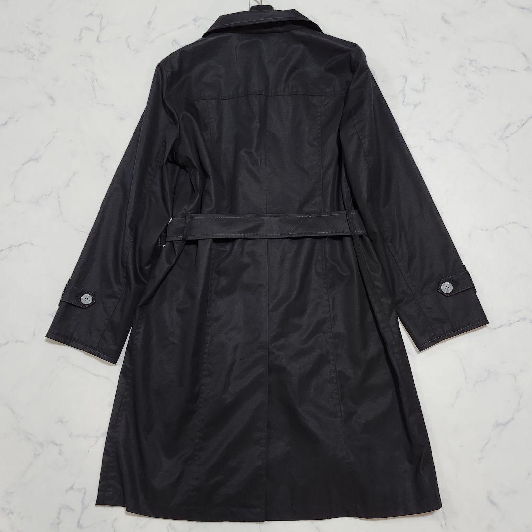 バーバリーロンドン　スプリングコート　ジップアップ　ベルト　Aライン　ブラック