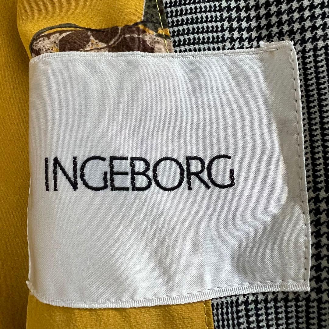 【美品】インゲボルグ　ピンクハウス　グレンチェック　裏地総柄　チェスターコート