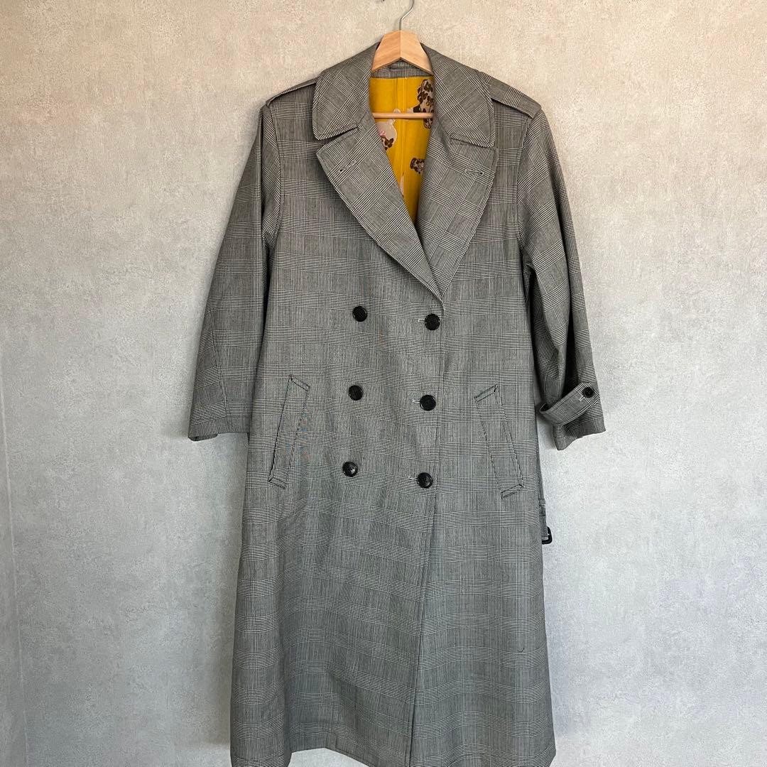 【美品】インゲボルグ　ピンクハウス　グレンチェック　裏地総柄　チェスターコート