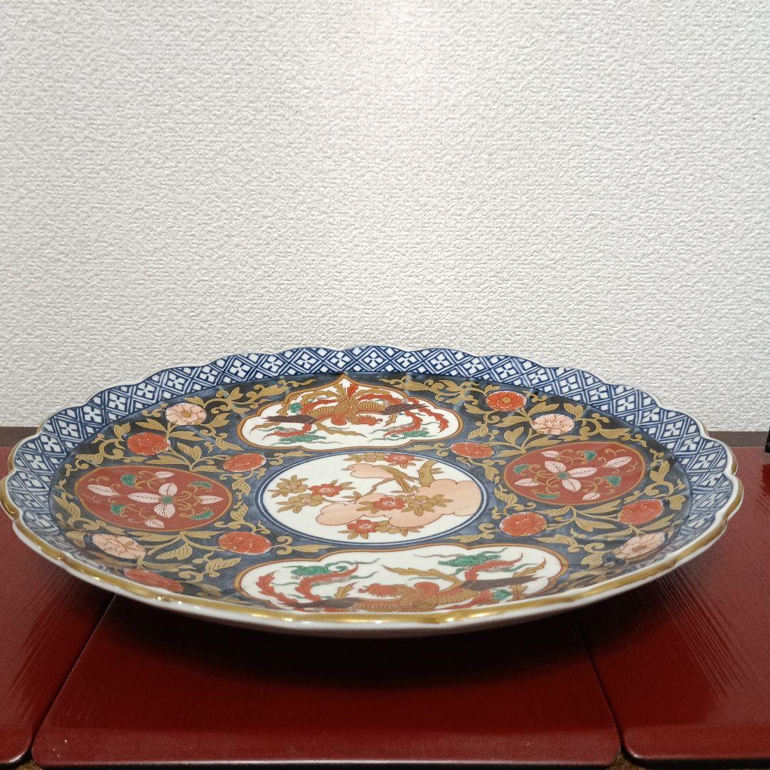 【林九郎窯］波佐見焼　林九郎作 金彩大皿　金蘭手 　未使用品