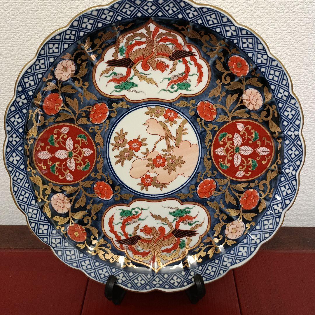 【林九郎窯］波佐見焼　林九郎作 金彩大皿　金蘭手 　未使用品
