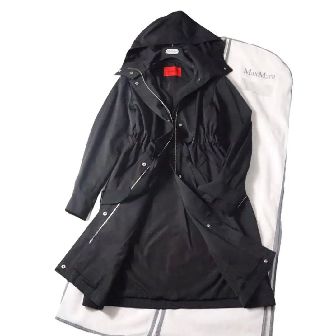 新作♪max&co.マックスマーラ　ギャザーシェイプスプリングフーディーコート