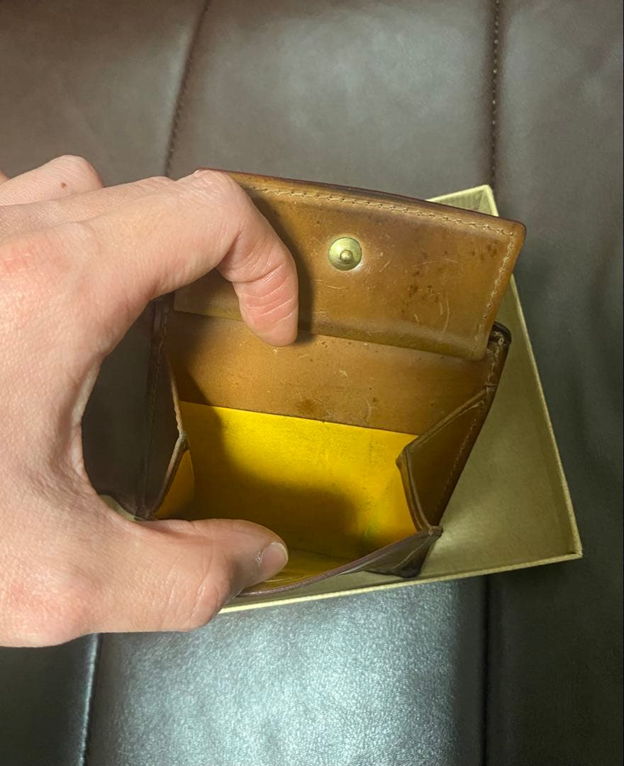 い*ち様 GANZO 二つ折り財布 シェルコードバン2 ナチュラル