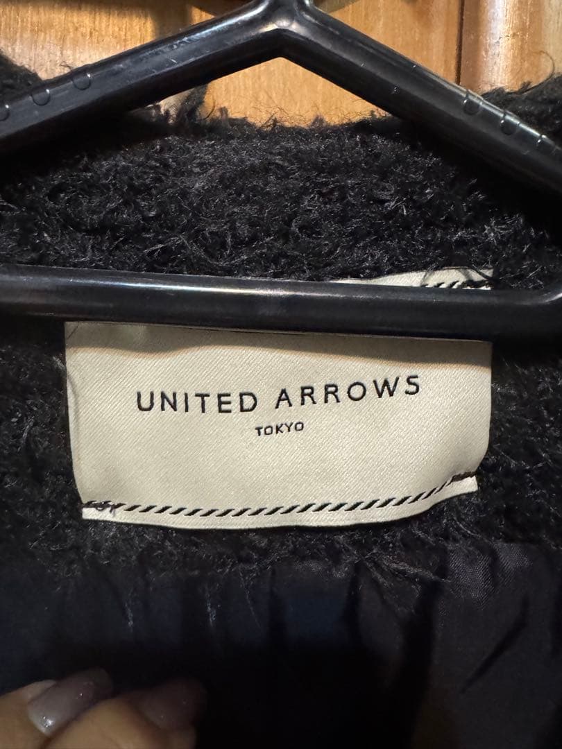 united arrows シャギーツイードベスト　ブラックジレ　滝沢真紀子