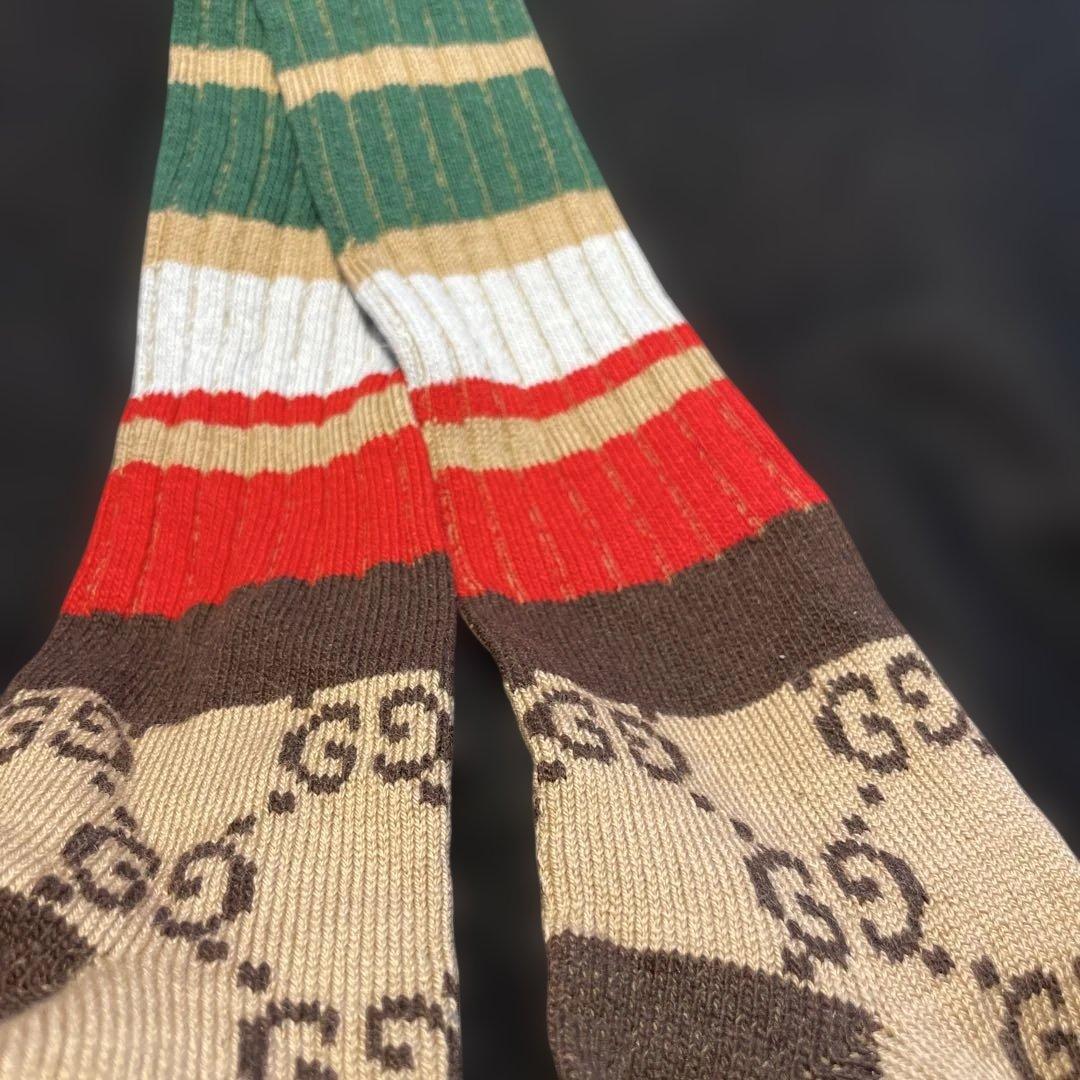 GUCCI ハイソックス　GUCCIらしい配色　 暖かさ最高！