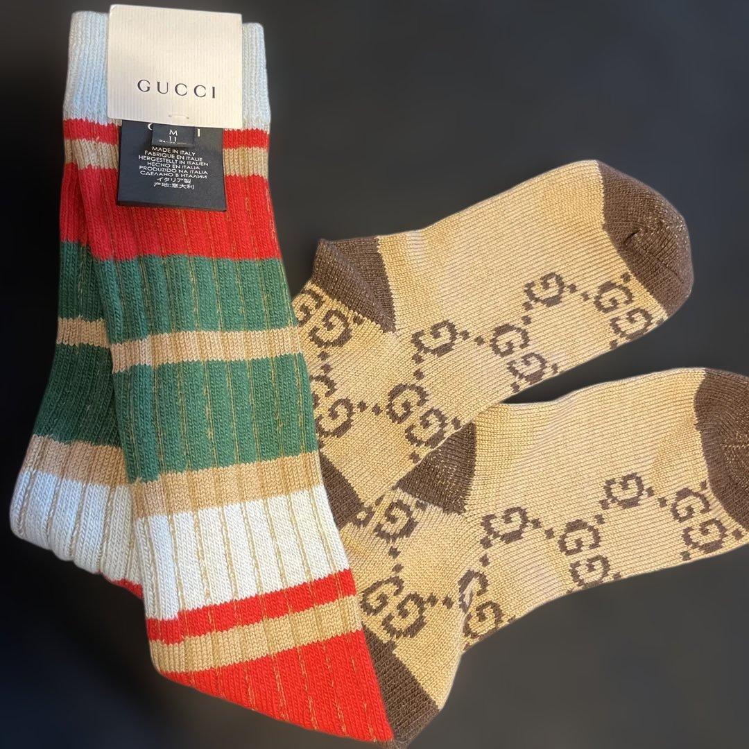 GUCCI ハイソックス　GUCCIらしい配色　 暖かさ最高！