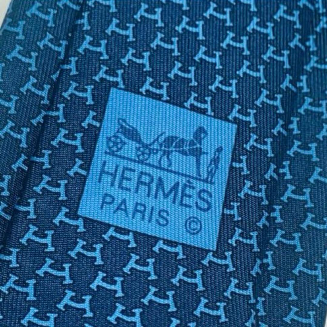 未使用品タグ付き　HERMES　エルメス　H柄　ネクタイ　イラリオ