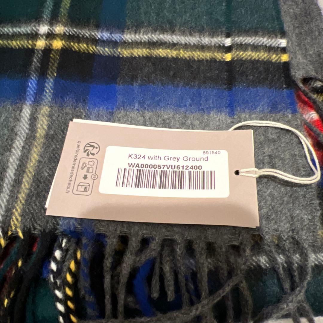 Johnstons of Elgin 中判チェックスカーフ(定番)(カシミヤ)