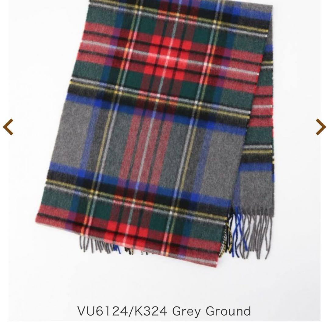 Johnstons of Elgin 中判チェックスカーフ(定番)(カシミヤ)