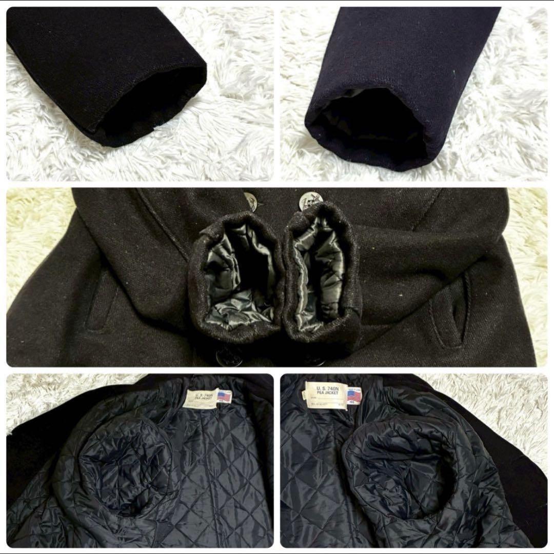 状態最高/3XL位　schott Pコート キルティング　ヴィンテージ　黒　46