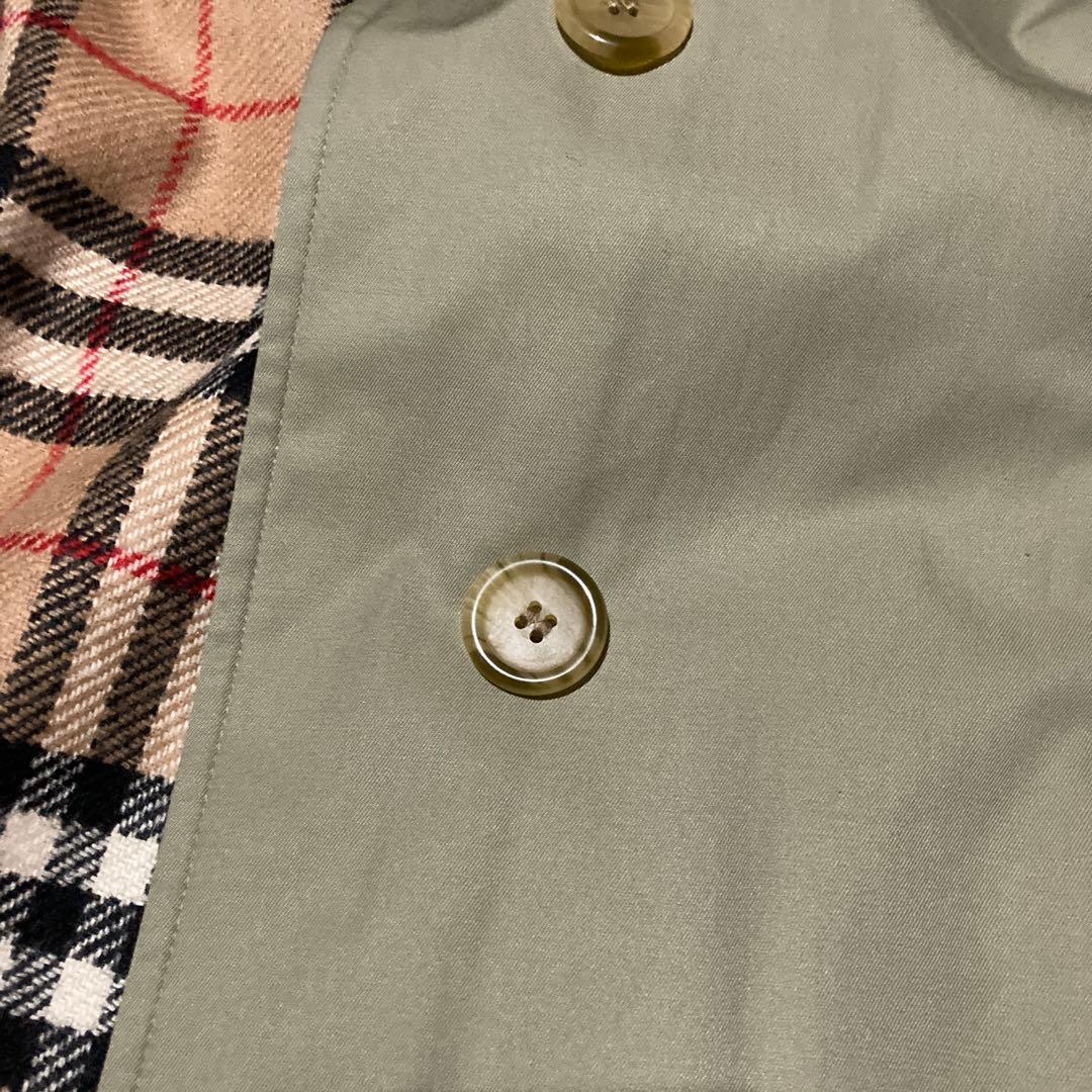 80s 90sバーバリー　ステンカラーコート　ライナー　ノバチェック 玉虫色