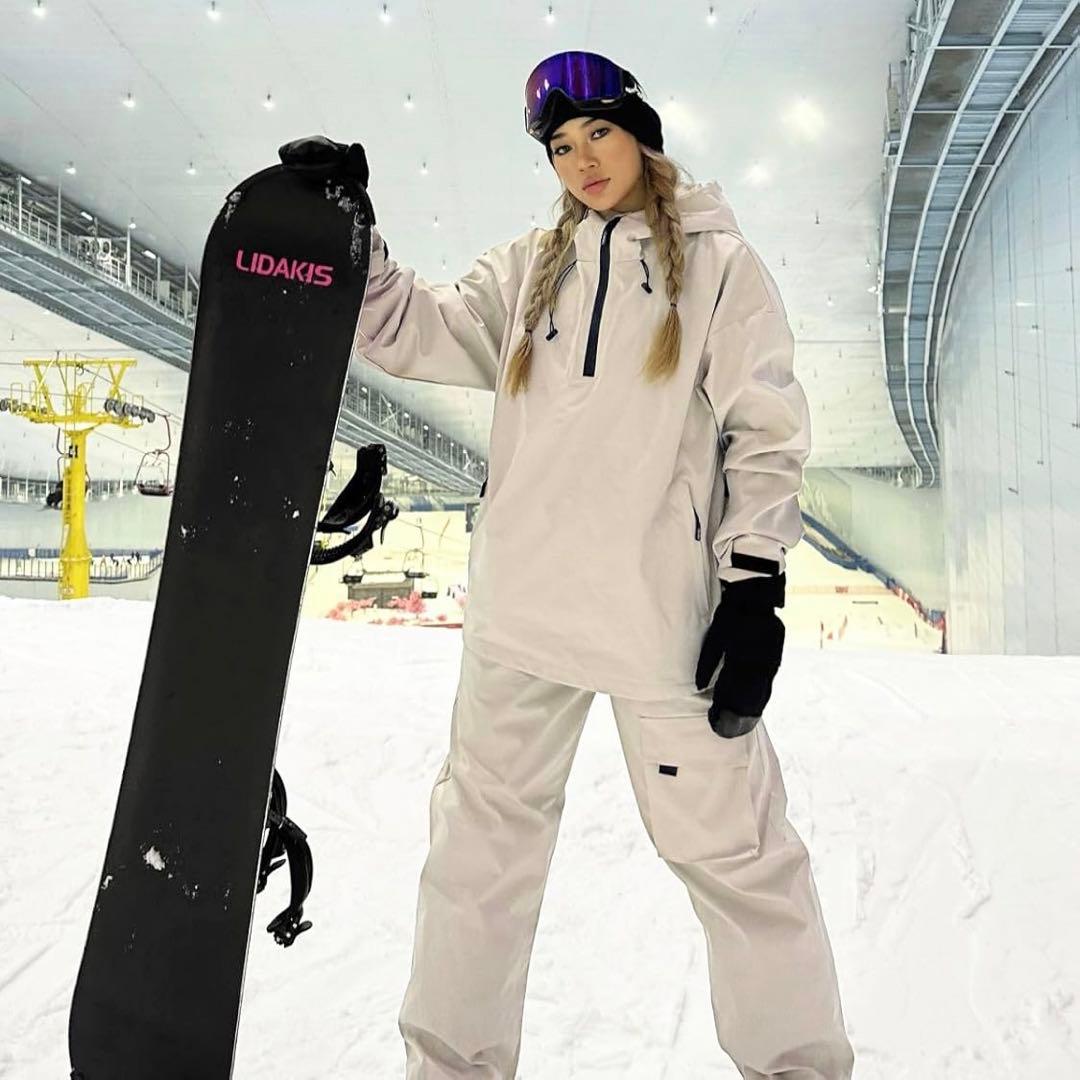 B*l様 アイボリー ホワイト スノーボード ウェア M 女性 スノボ 上下セッ