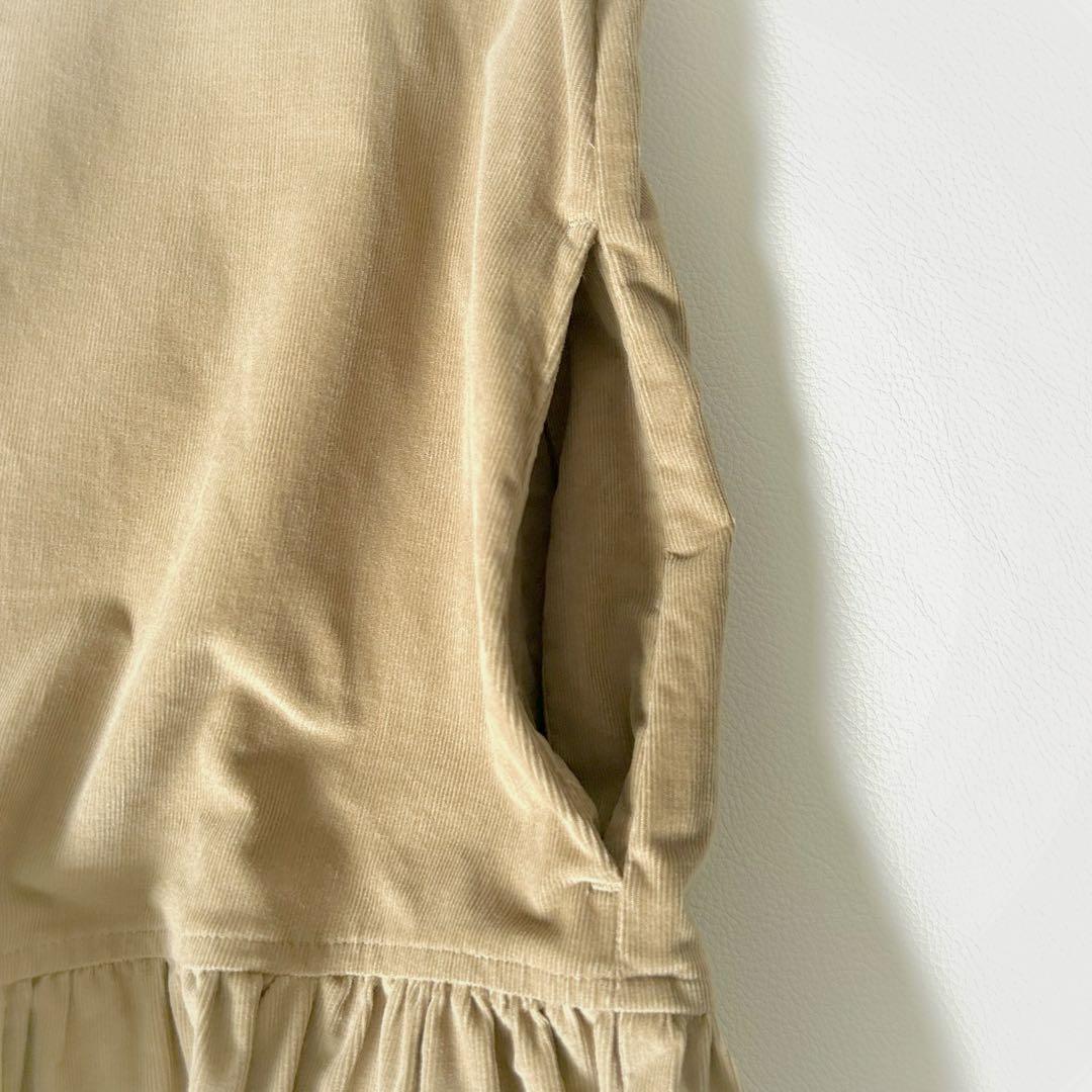 3119y マックスマーラ 大きいサイズ コーデュロイティアードワンピース