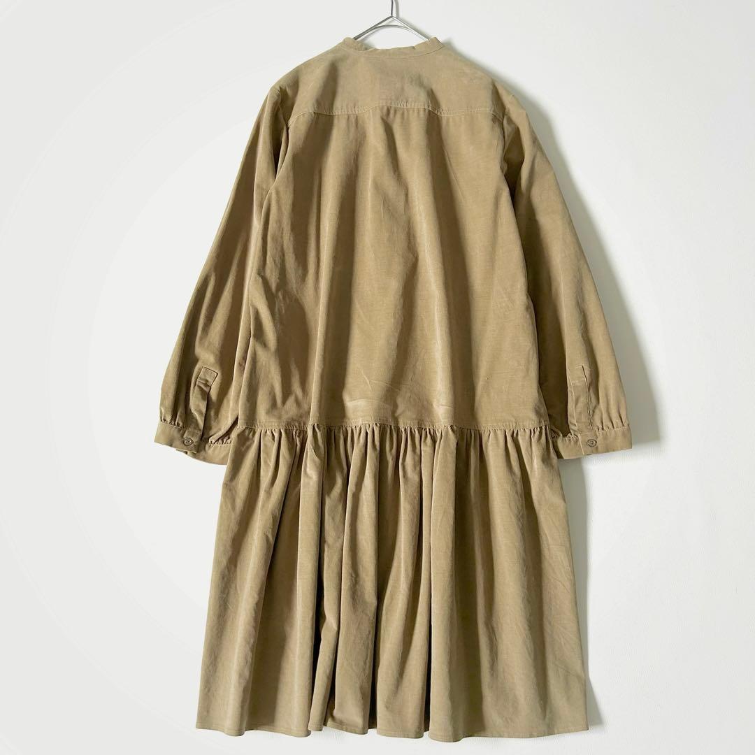 3119y マックスマーラ 大きいサイズ コーデュロイティアードワンピース