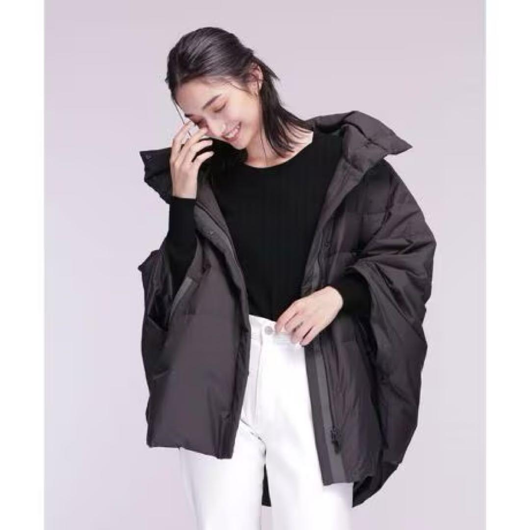 西川ダウン　ナノユニバース　ダウンポンチョ　ケープ　NISHIKAWA