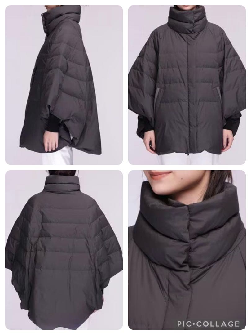 西川ダウン　ナノユニバース　ダウンポンチョ　ケープ　NISHIKAWA