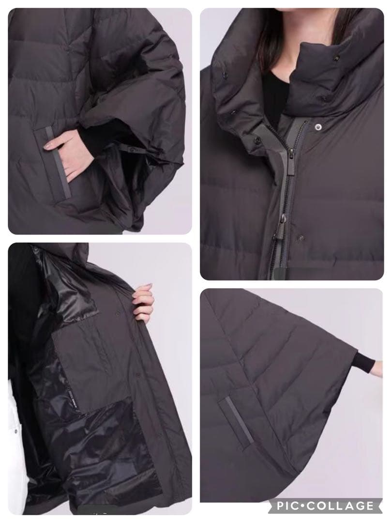 西川ダウン　ナノユニバース　ダウンポンチョ　ケープ　NISHIKAWA