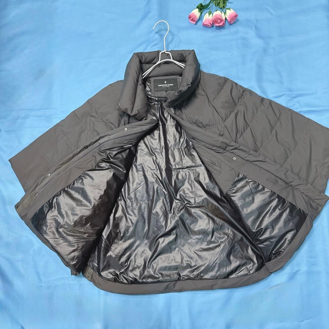 西川ダウン　ナノユニバース　ダウンポンチョ　ケープ　NISHIKAWA