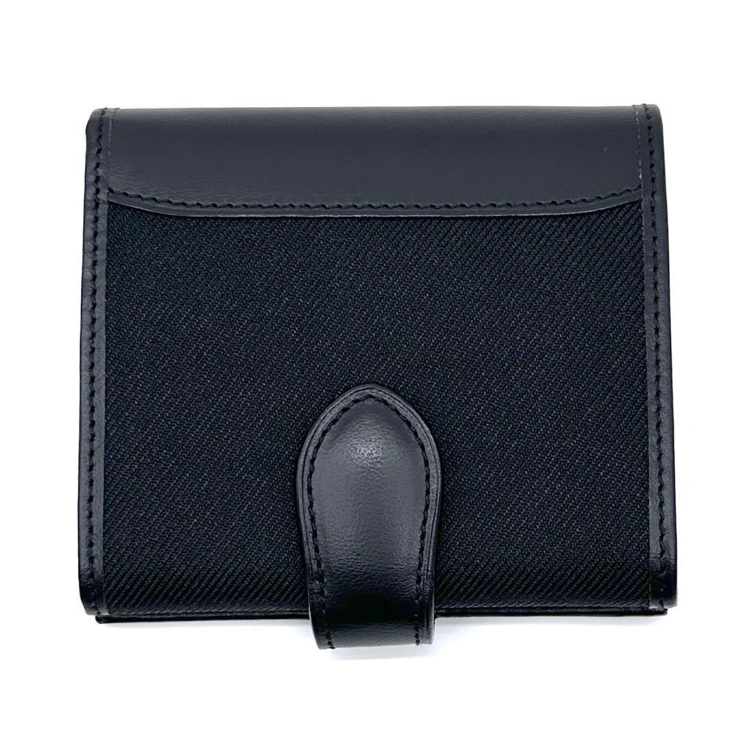 未使用✨ハンティングワールド 二つ折り財布 SAFARI 本革 キャンバス 黒