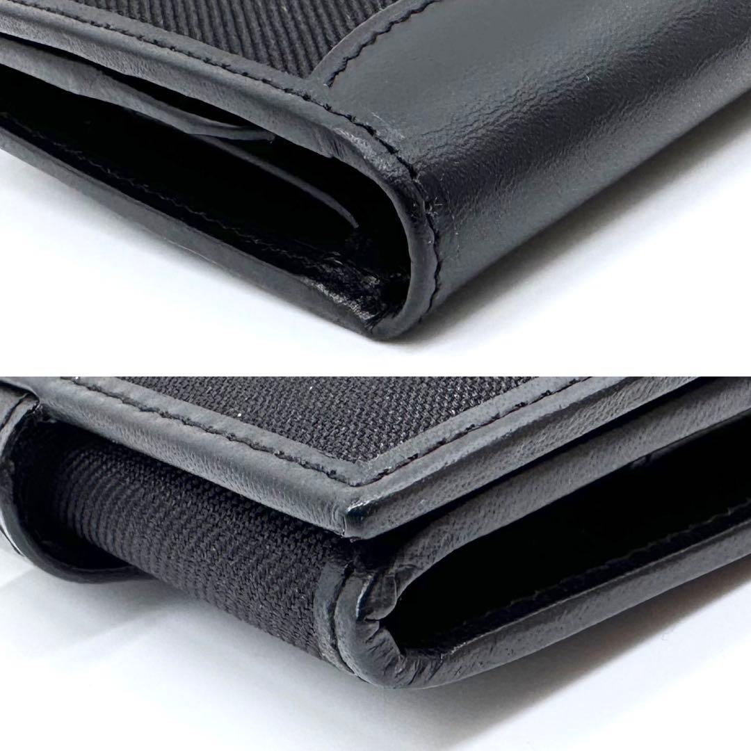 未使用✨ハンティングワールド 二つ折り財布 SAFARI 本革 キャンバス 黒