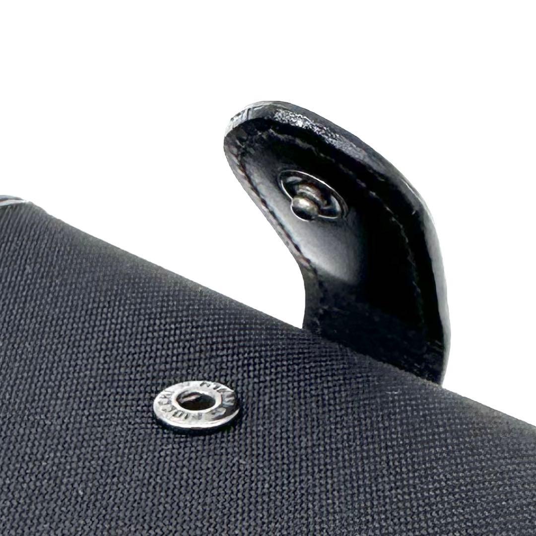 未使用✨ハンティングワールド 二つ折り財布 SAFARI 本革 キャンバス 黒