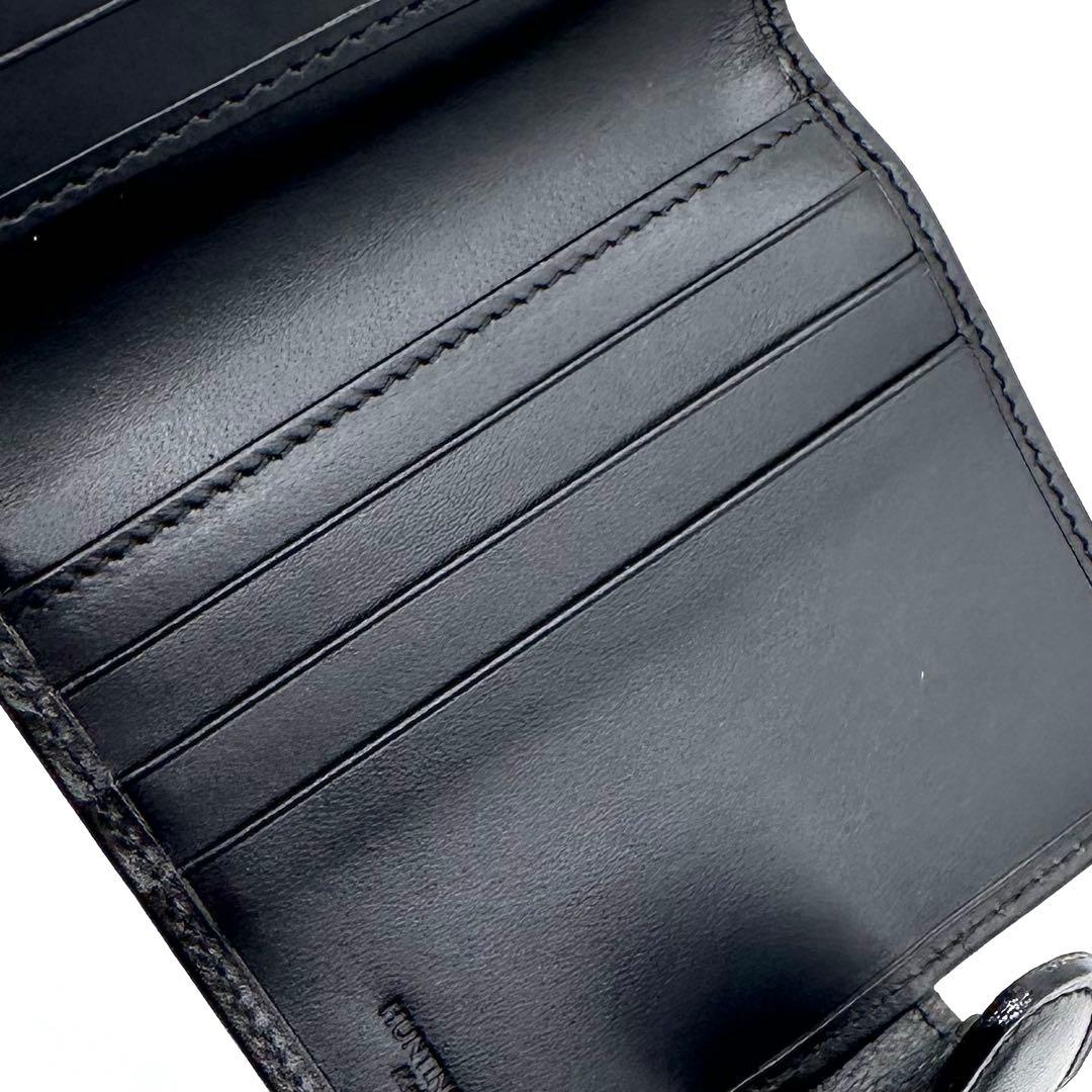 未使用✨ハンティングワールド 二つ折り財布 SAFARI 本革 キャンバス 黒