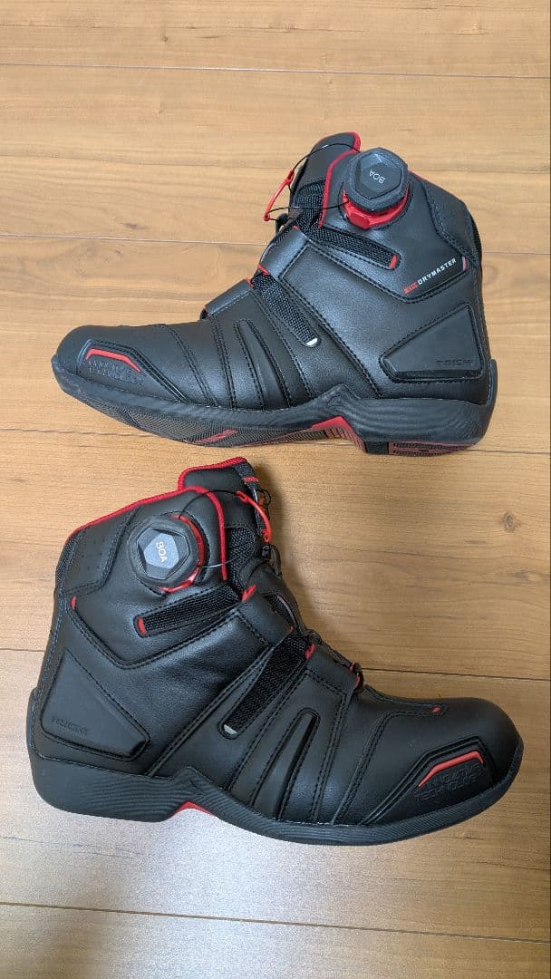 RSタイチdrymaster BOA ライディングシューズブラック/レッド