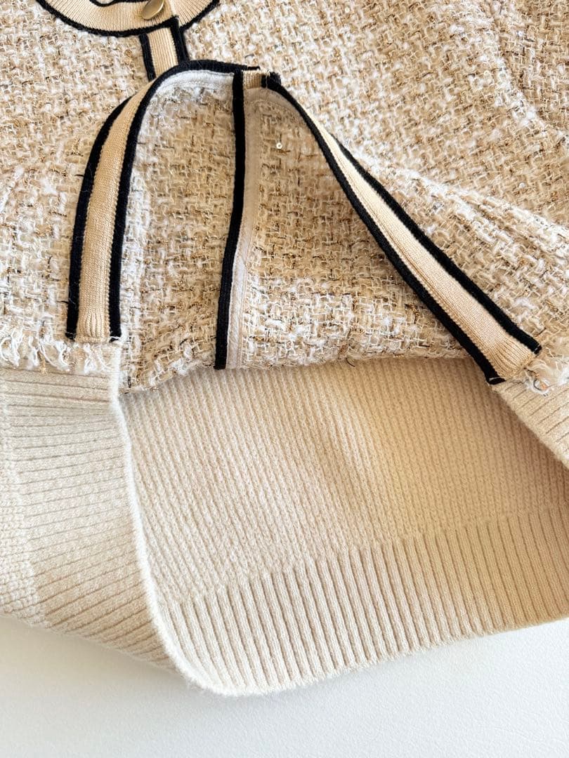 TOMORROWLAND ニットコンビツイード クルーネックジャケット