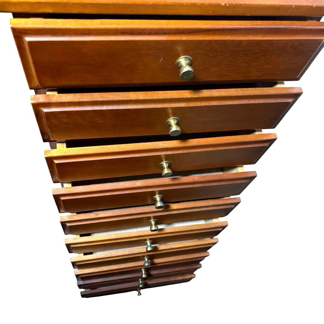 vico様【送料無料・美品】天然木　アンティーク★レトロ　書類チェスト10段B5