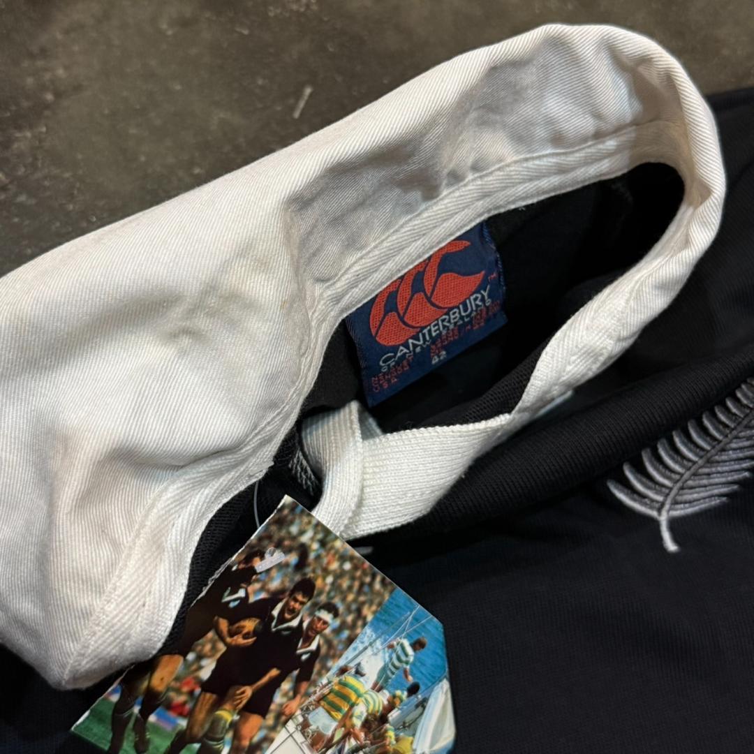 未使用保管品 CANTERBURY オールブラックス 長袖ラガーシャツ 42