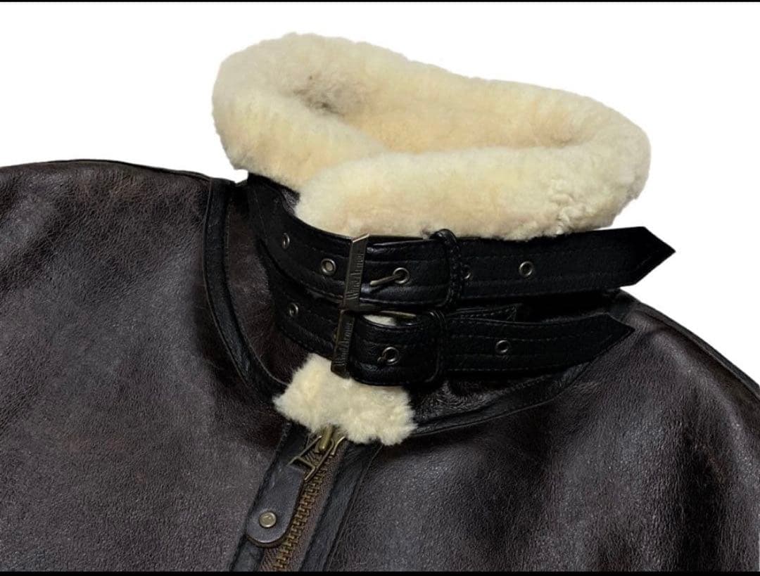 12万 ウインドアーマー 米産羊革 B-3 ムートン フライトジャケット 4L