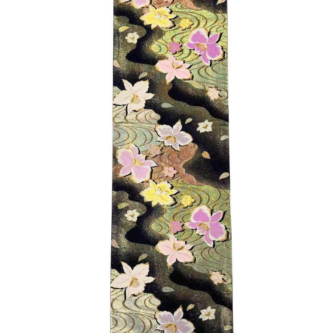 【超美品】 振袖セット 成人式 正絹 現代柄 ユリ 紫 *213 ●