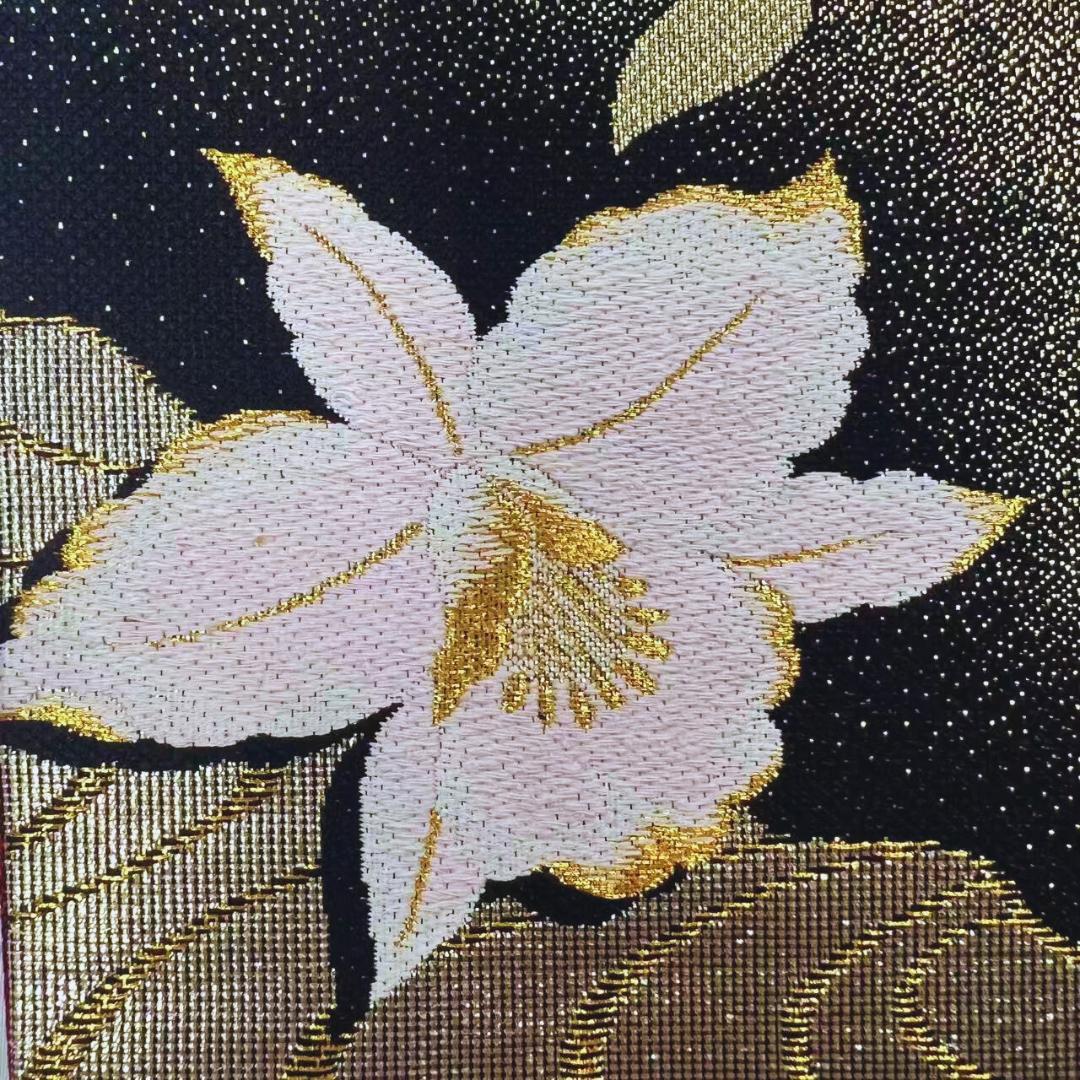 【超美品】 振袖セット 成人式 正絹 現代柄 ユリ 紫 *213 ●