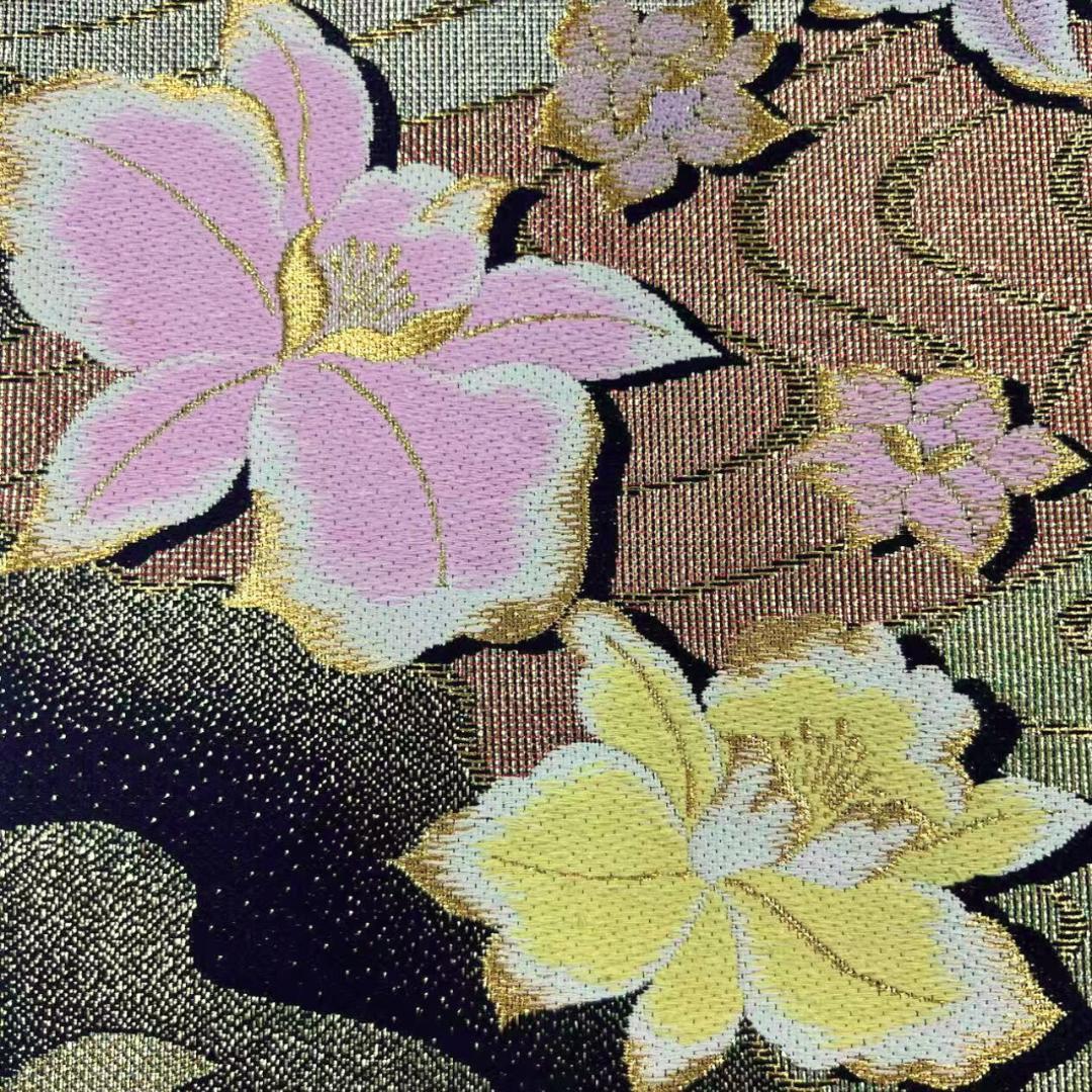 【超美品】 振袖セット 成人式 正絹 現代柄 ユリ 紫 *213 ●