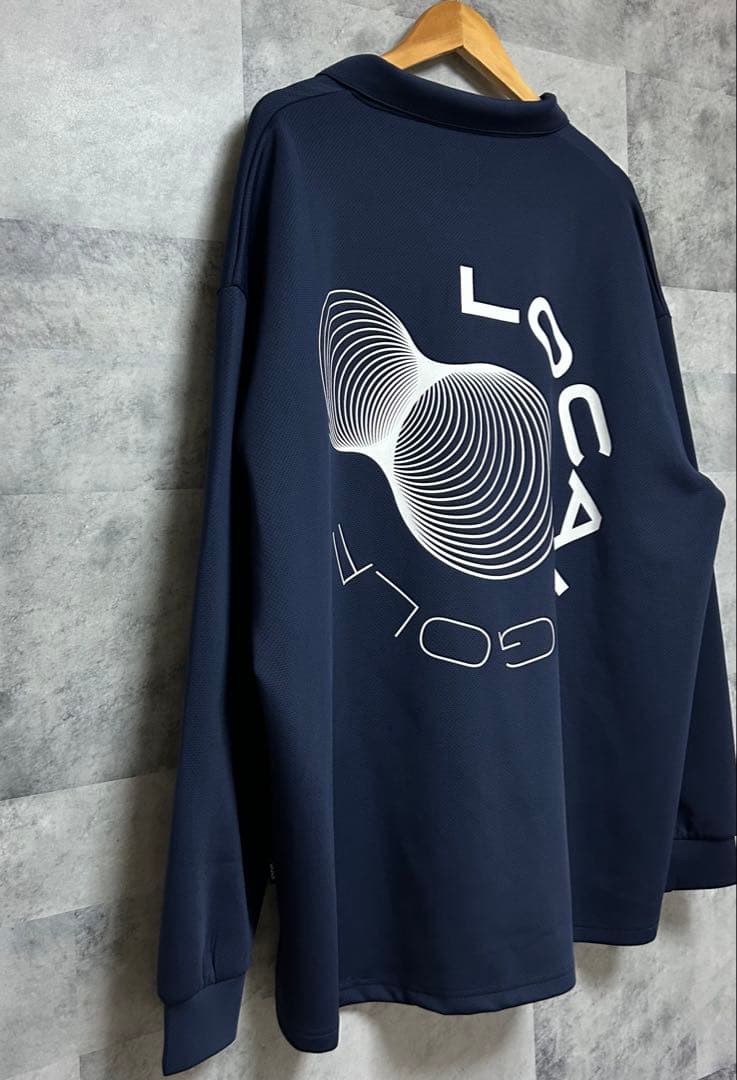 新品　タグ付　ローカルゴルフ　長袖ポロシャツ　ビックプリント M/L ネイビー