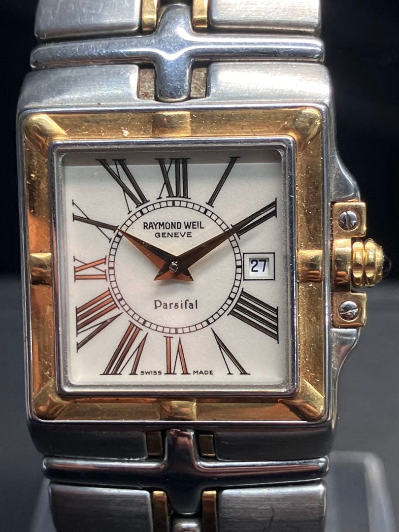 レイモンドウィル 9390 パルシファル デイト スクエア アイボリー文字盤
