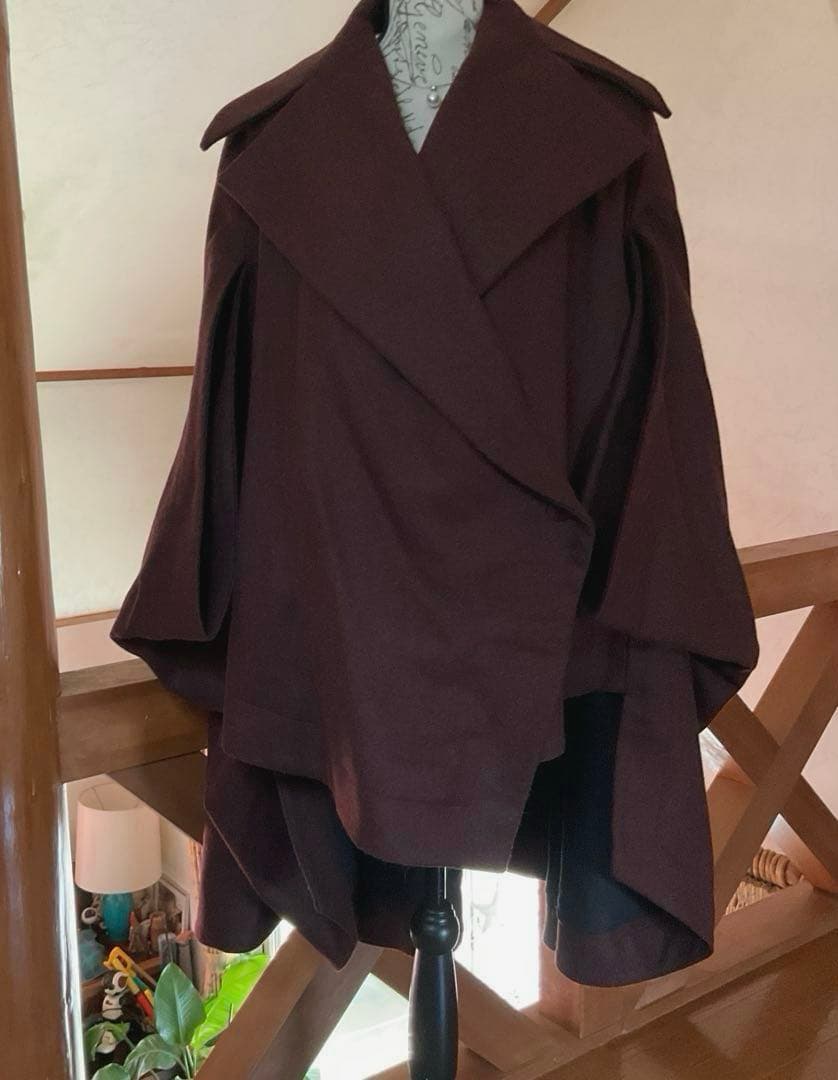 新品palmer//harding ダークブラウン ポンチョ・ケープコート