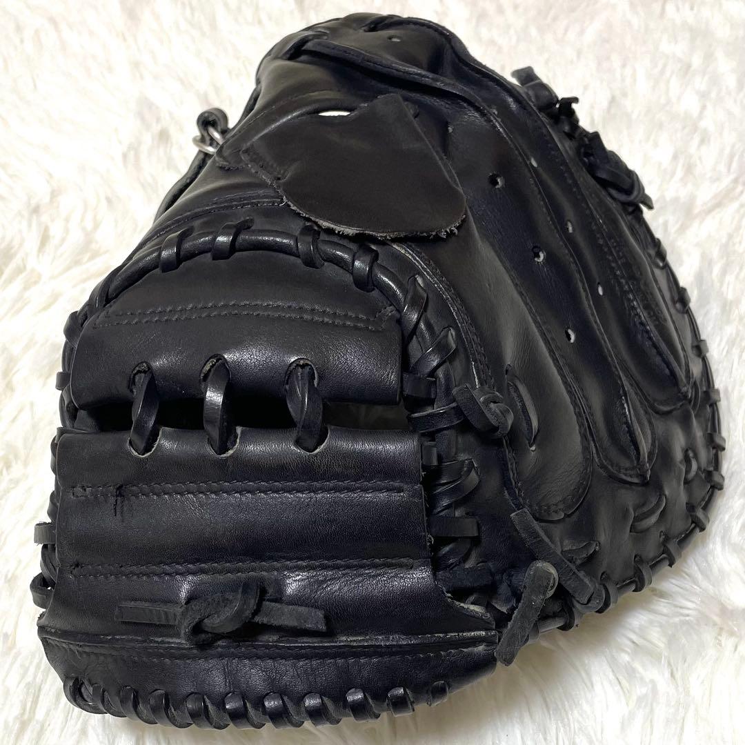 【美品】 ミズノ ビクトリーステージ 硬式 キャッチャーミット 黒 捕手用 厚革