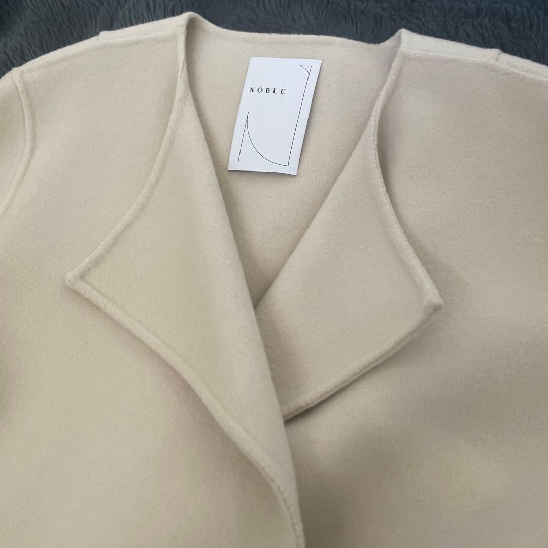 【NOBLE】　W/Nyリバーノーカラーコート 36サイズ