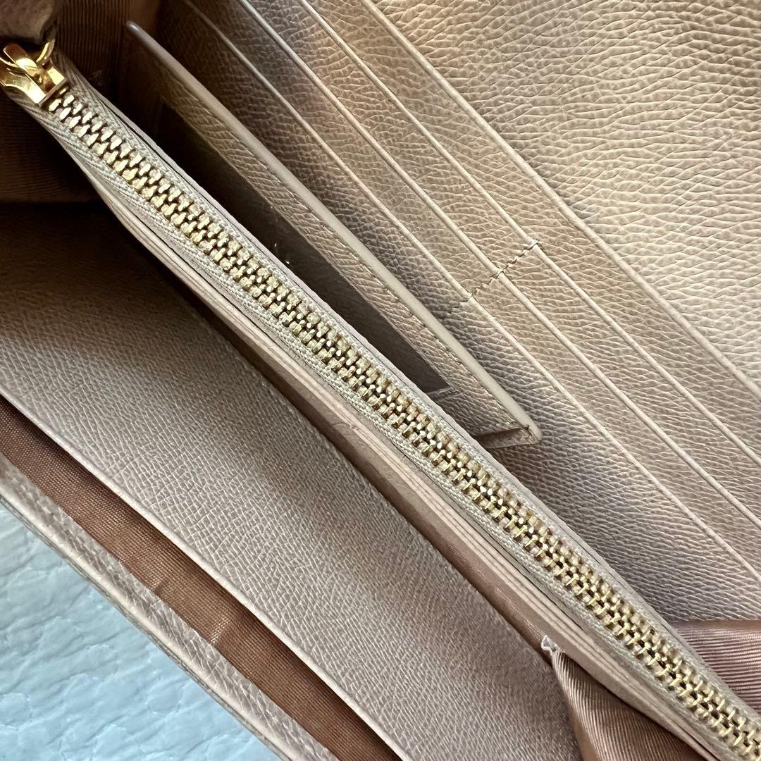 美品 SalvatoreFerragamo 長財布 ヴァラリボン ベージュ