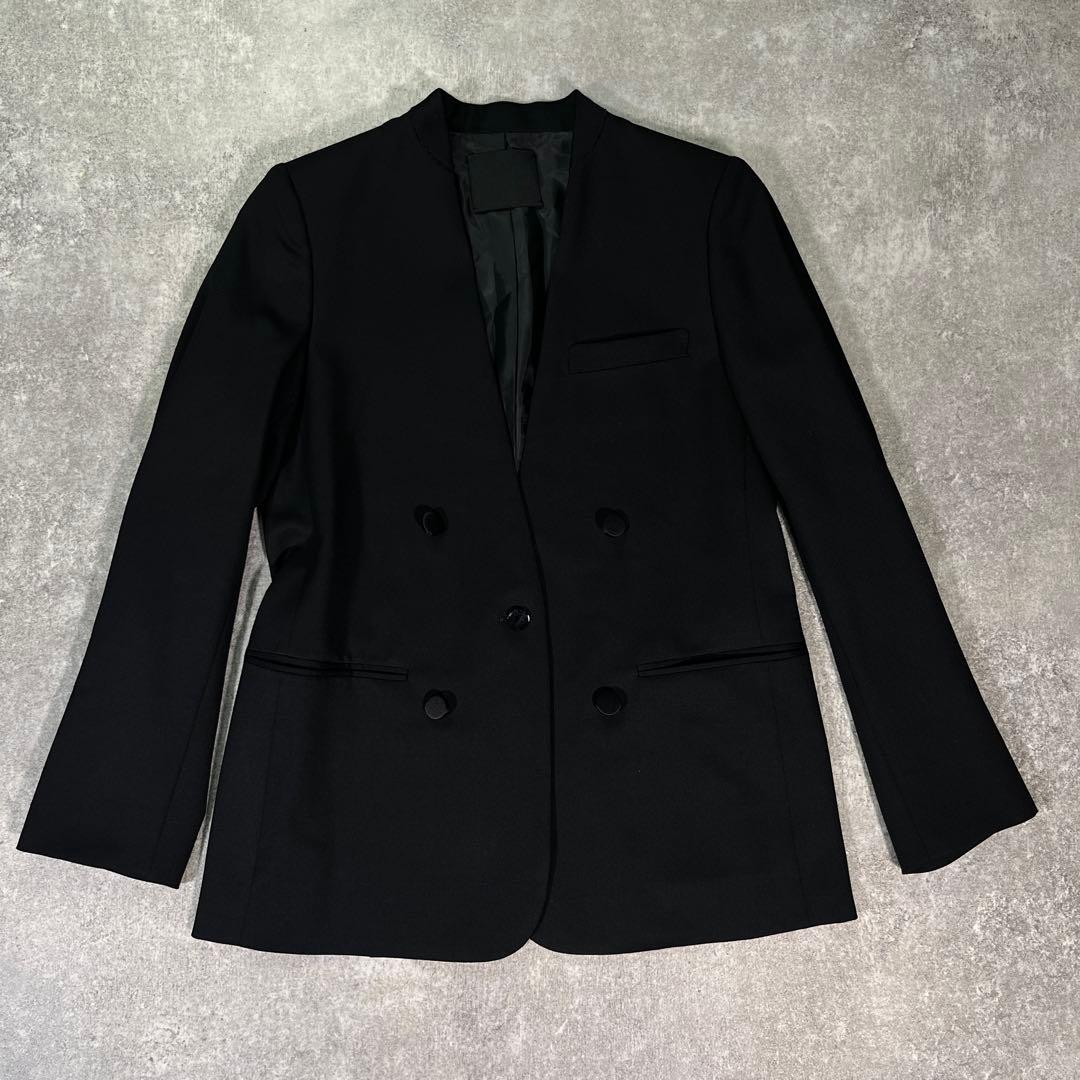 CINOH ノーカラーテーラードジャケット　日本製　36　ブラック ジャケット