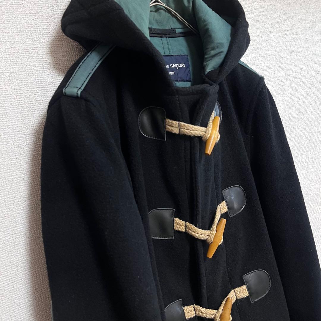 きらら　　 オム　ウール　ライン　プリント　ダッフルコート　ブラック　M