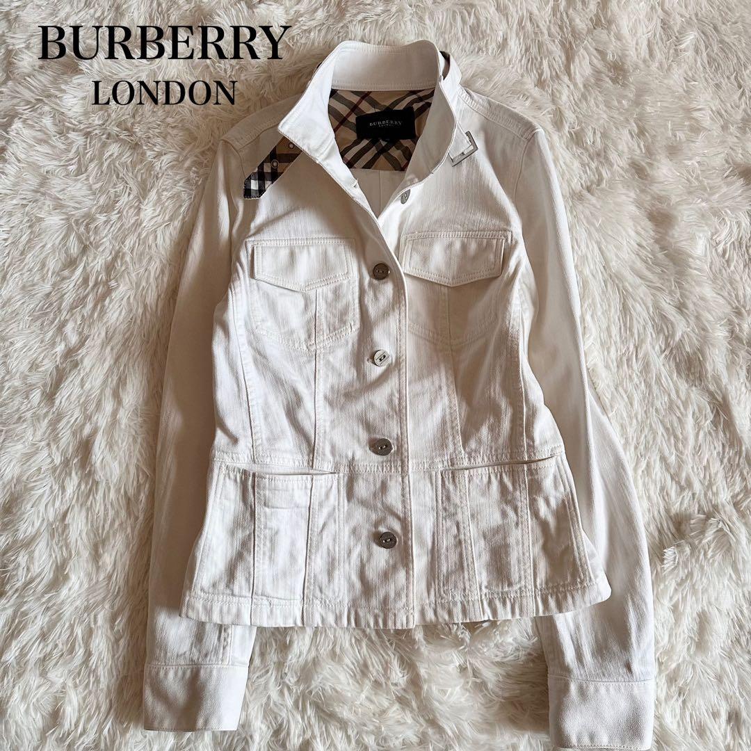 BURBERRY LONDON 白ジャケット ノバチェックベルト付き 正規品