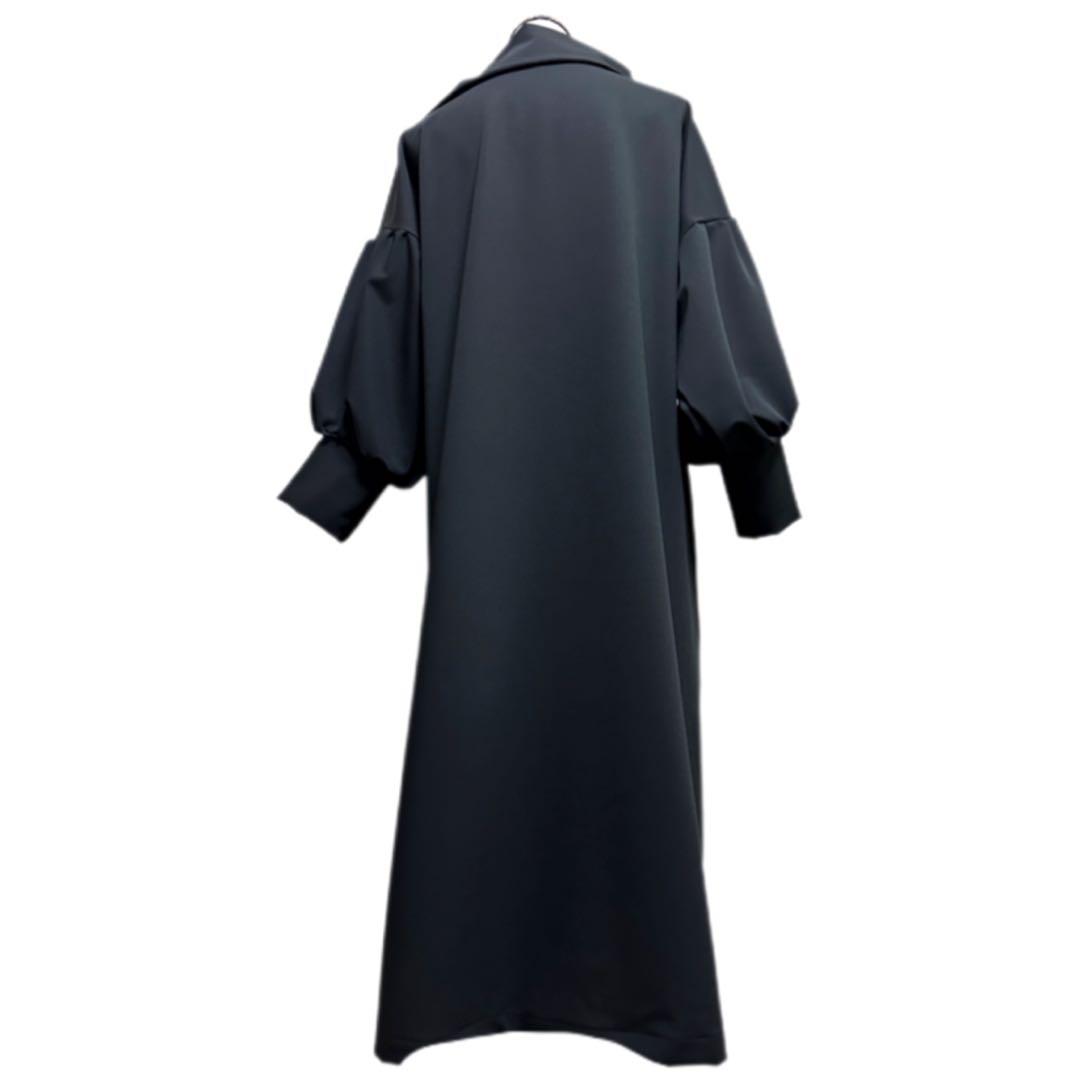 振袖　着物リメイク　ドレス　黒×松竹梅　和柄　ワンピース　ハンドメイド