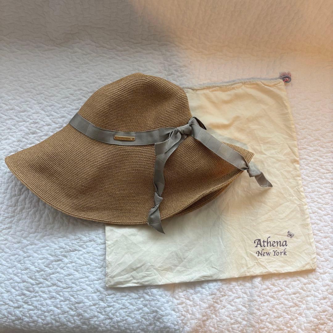 新品！タグ付き！Athena New York UVカット 麦わら帽子