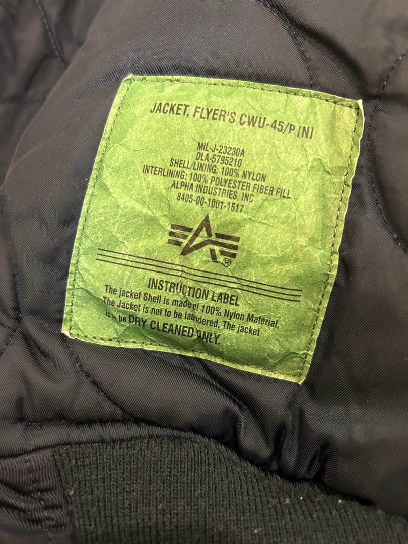 ALPHA CWU-45/P M sizeフライトジャケット ミリタリー