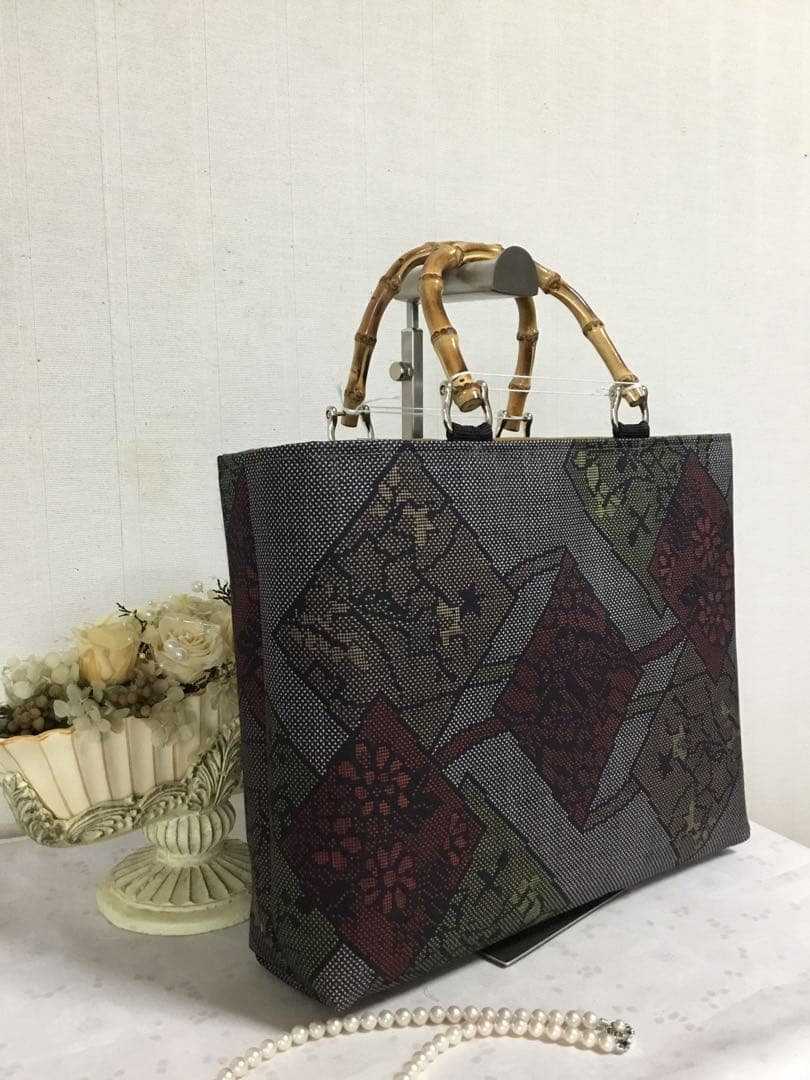 花ぷらら・ハンドメイド・大島紬・大きめ・トートバッグ・165